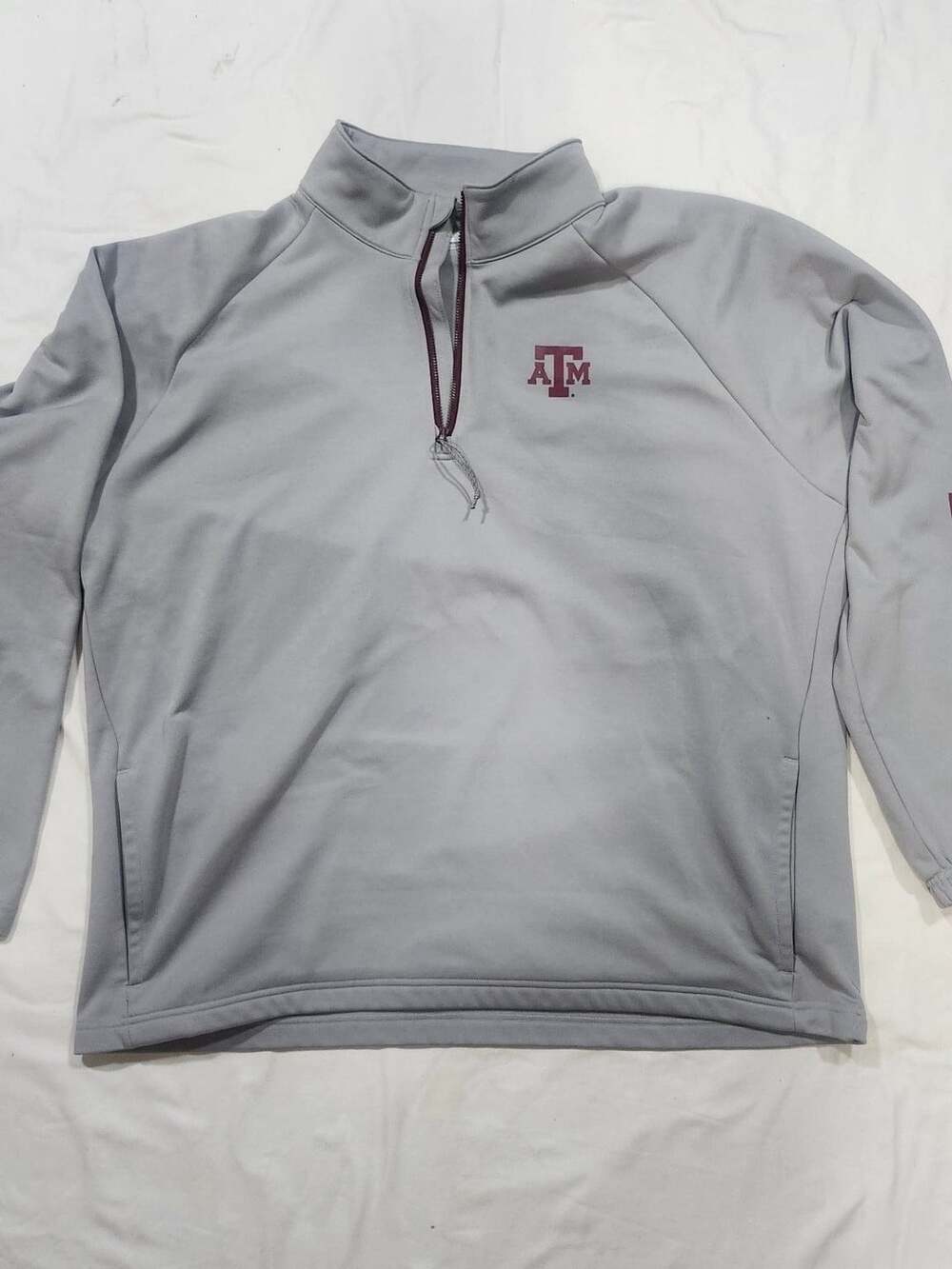 Columbia Texas A&M PFG Quarter Zip Pullover Gray